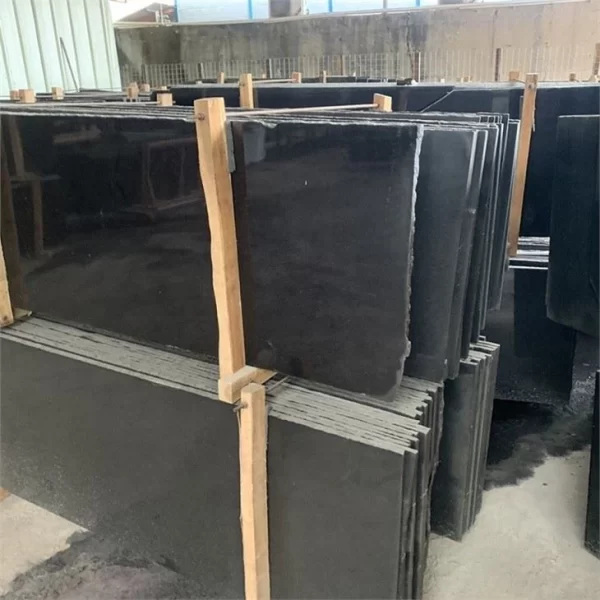 Natural Pure Black Granite Semi Slabs