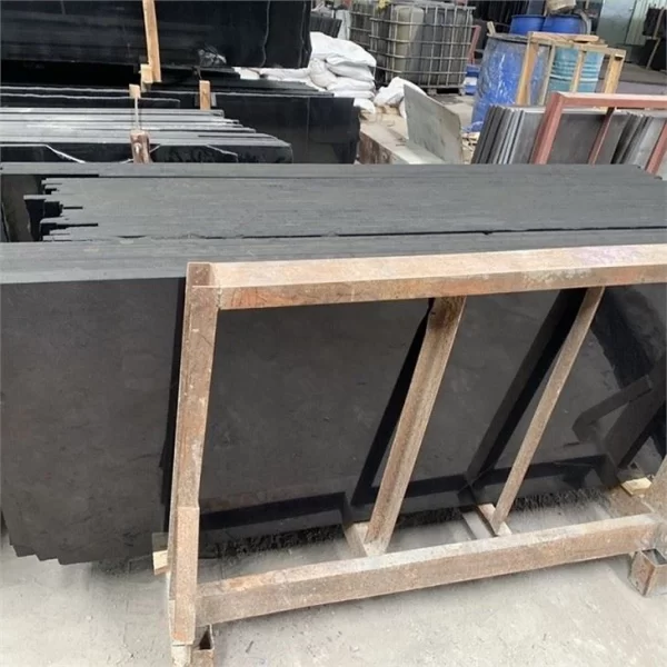 Natural Pure Black Granite Semi Slabs