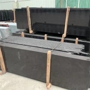 Natural Pure Black Granite Semi Slabs