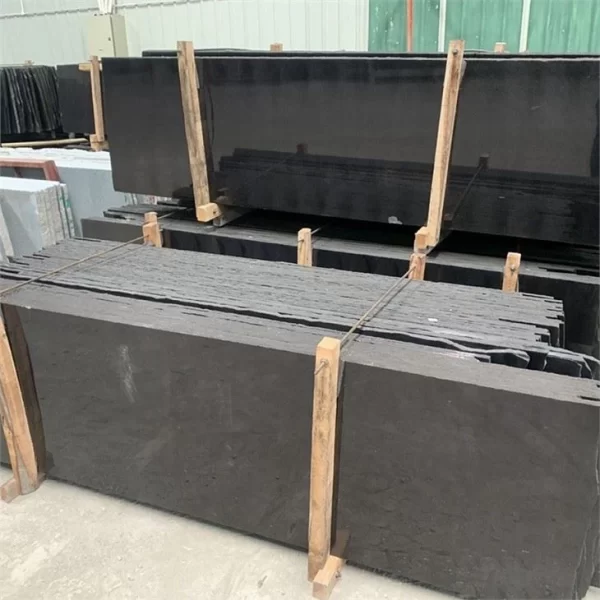Natural Pure Black Granite Semi Slabs
