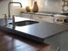 Natural Stone Absolute Black Leathered Granite Countertops For Kitchen