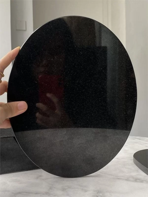 Oval Black Granite Memorial Plaques