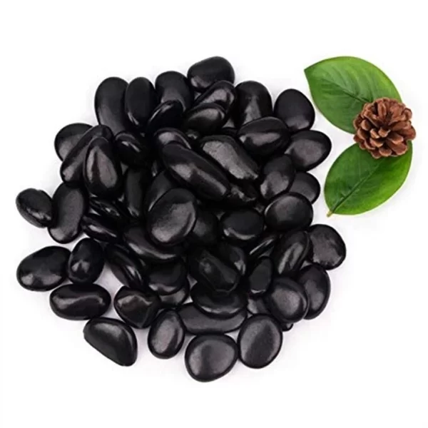 Polished Black Pebble Landscaping Stone