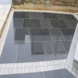 Sealing Flamed Black Granite Paving