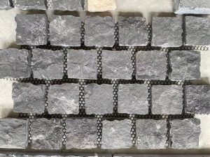 black limestone cobbles