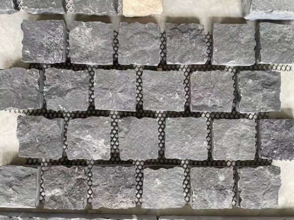 black limestone cobbles