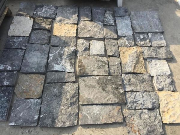 black limestone cobbles