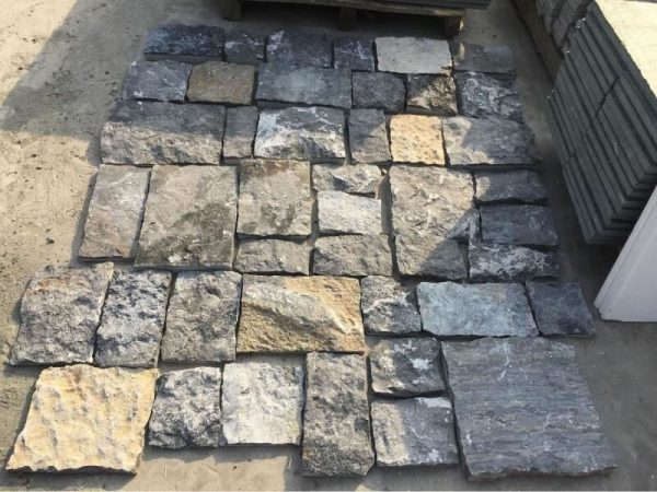 black limestone cobbles