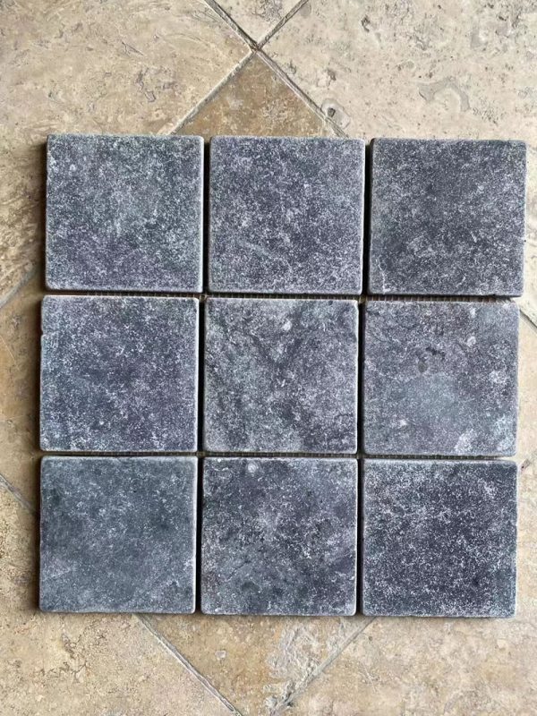 black limestone cobbles