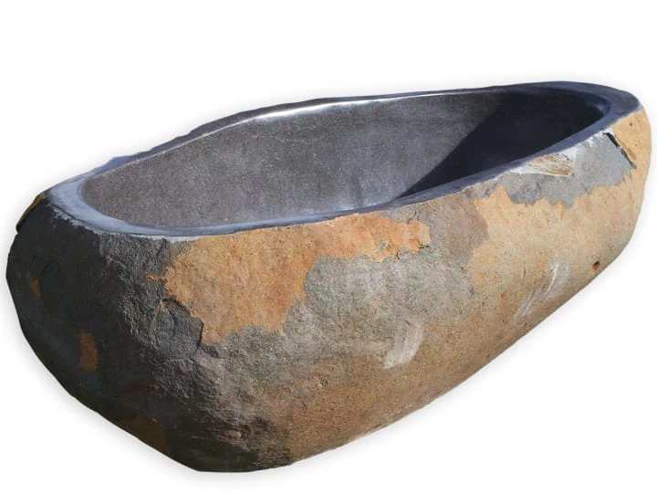 Bali Black Riverstone Freestanding Bathtub