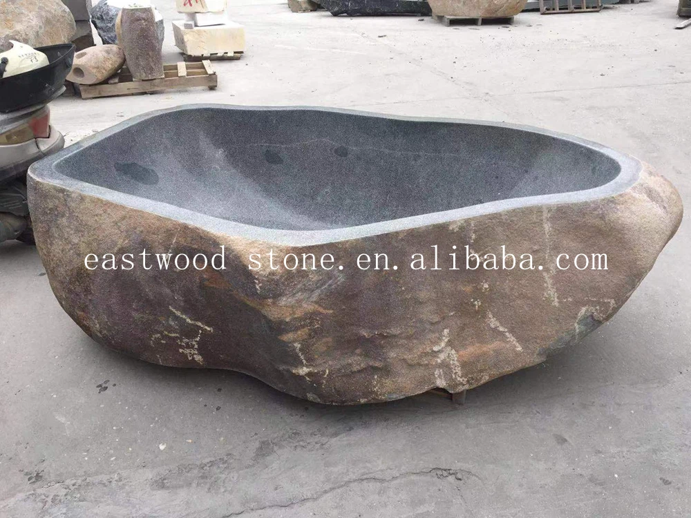 Bali Black Riverstone Freestanding Bathtub