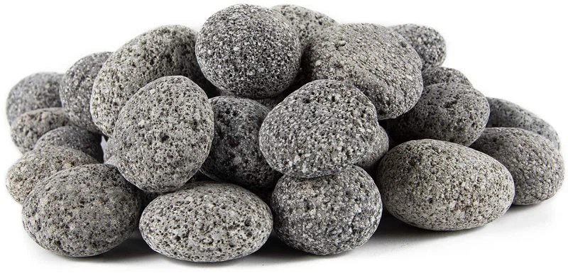 Black Basalt Lava Rock Pebble Stone For Fireplace