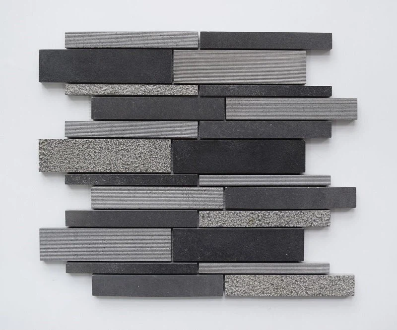 Black Basalt Mosaic For Bathroom Wall And Floor Paving