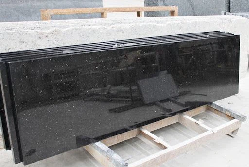 Black Galaxy Granite Countertop With Backsplash