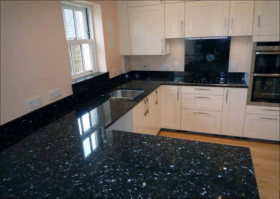 Black Galaxy Granite Countertop With Backsplash