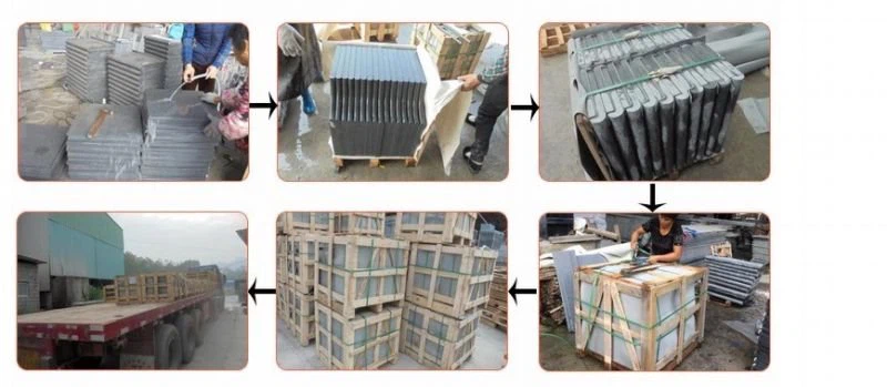 Black Limestone Prench Pattern Floor Paver