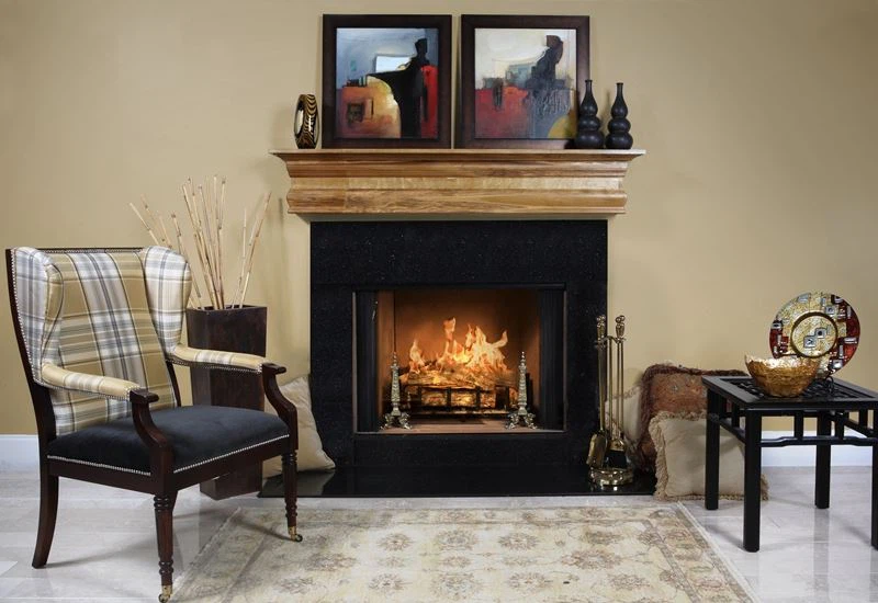 Black Marble Electric Fireplace Mantel