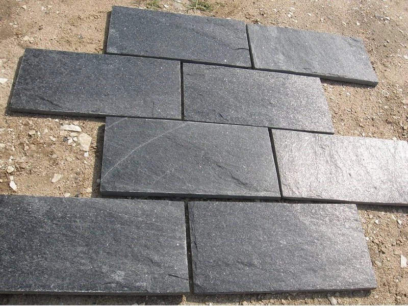 Black Nature Quartzite Splitface Tiles