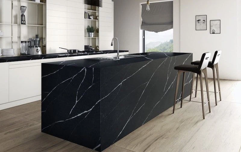 Black Quartz Kitchen Countertops