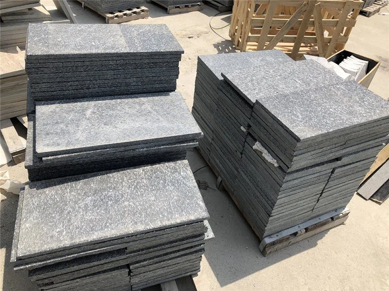 Black Quartzite Flamed Pavers