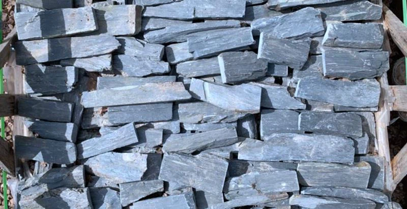 Black Slate Stacked Stone Wall Veneer