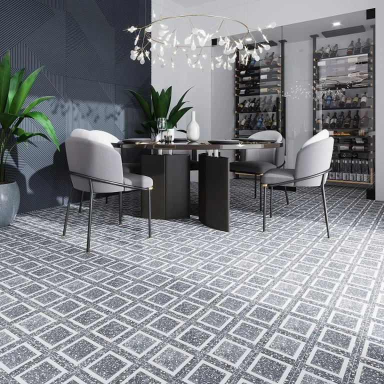 Black Terazzo Mosaic For Bathroom Paving