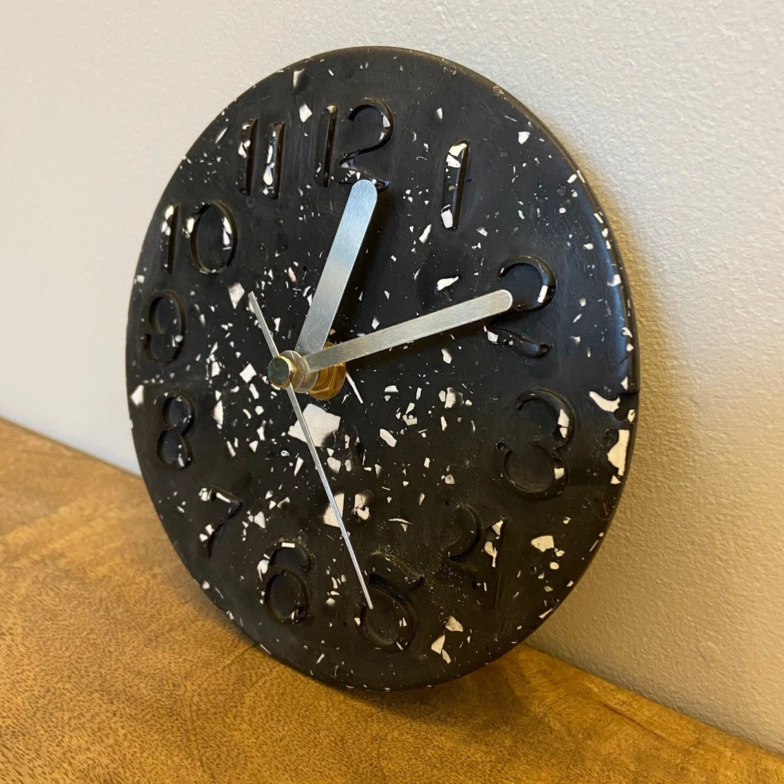 Black Terrazzo Clock