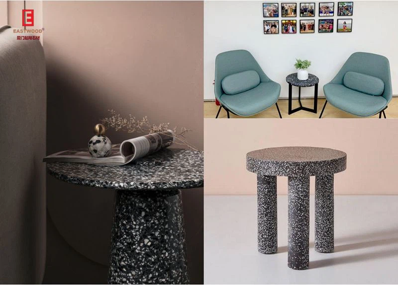 Black Terrazzo Side Table
