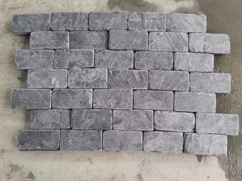 Black Tumbled Slate Cobblestone