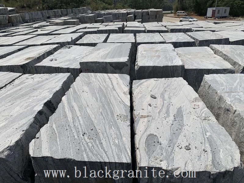Black and White Granite Counter Tops with White Streaks for Kitchen Cabinets
