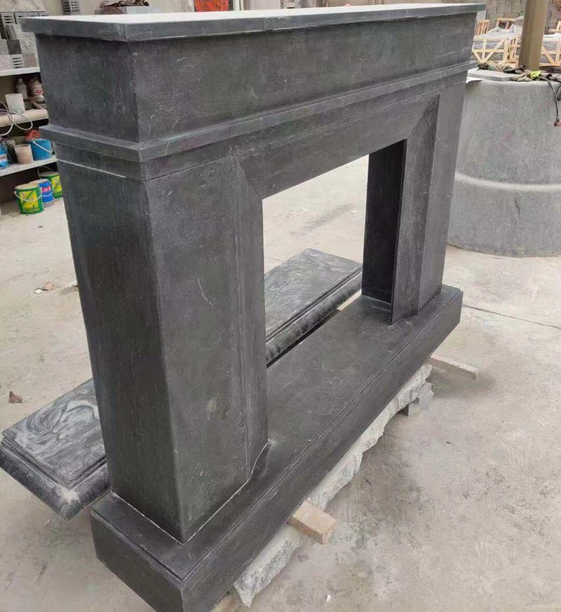 China Blue Black Limestone Fireplaces