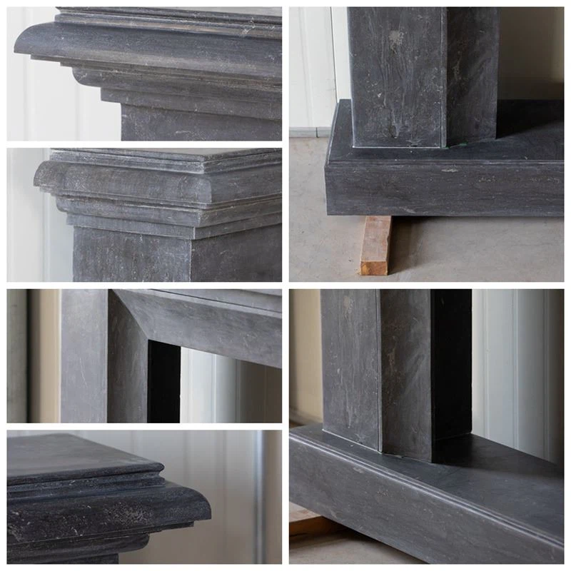 China Blue Black Limestone Fireplaces