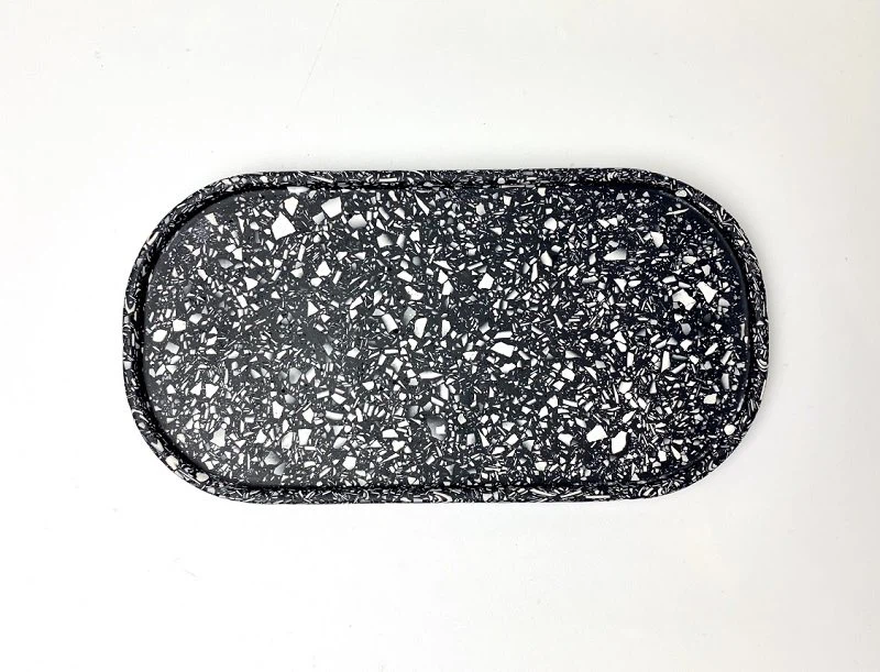 Elegant Black Terrazzo Tray For Dinner