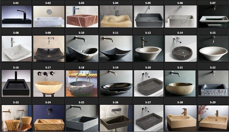 Fancy Black Marble Wash Sink For Bathroom