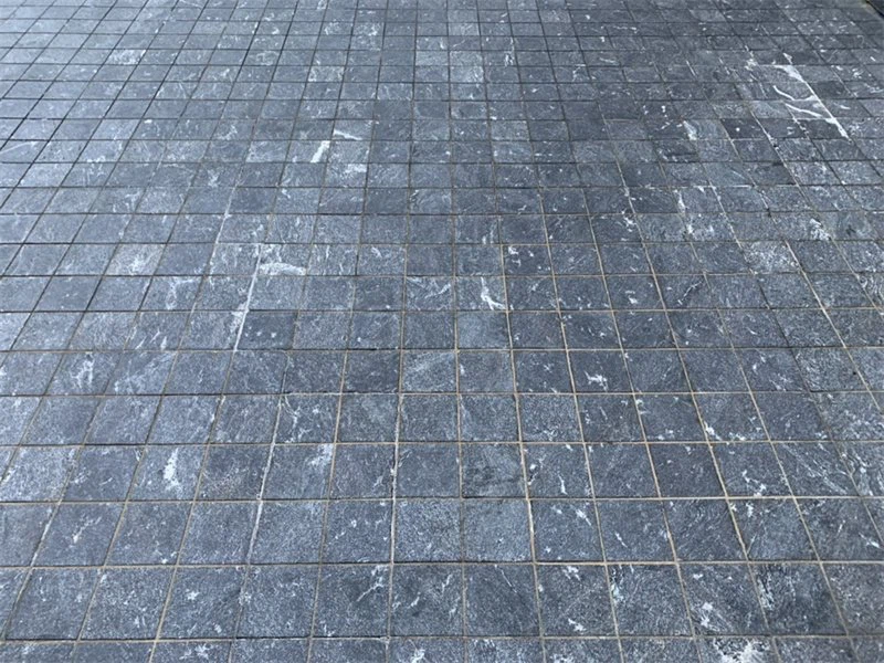 Flamed Black Granite Paving in Outdoor Area