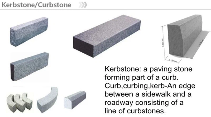 G654 Dark Grey Granite Radius Kerbs And Edging