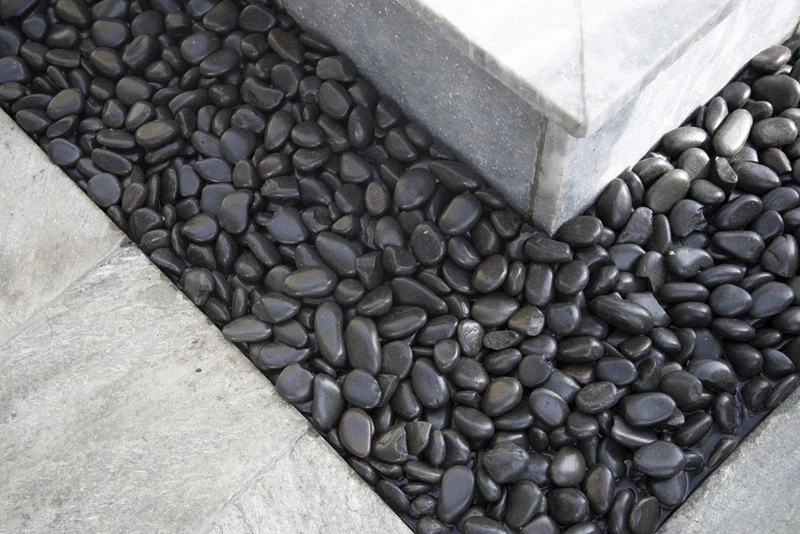 Landscaping Natural Black Pebble Stone Polish Black River Stone