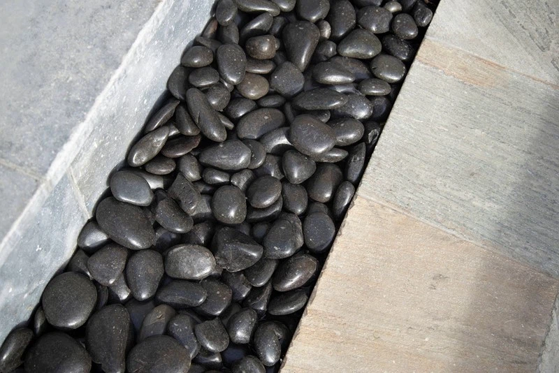 Landscaping Natural Black Pebble Stone Polish Black River Stone