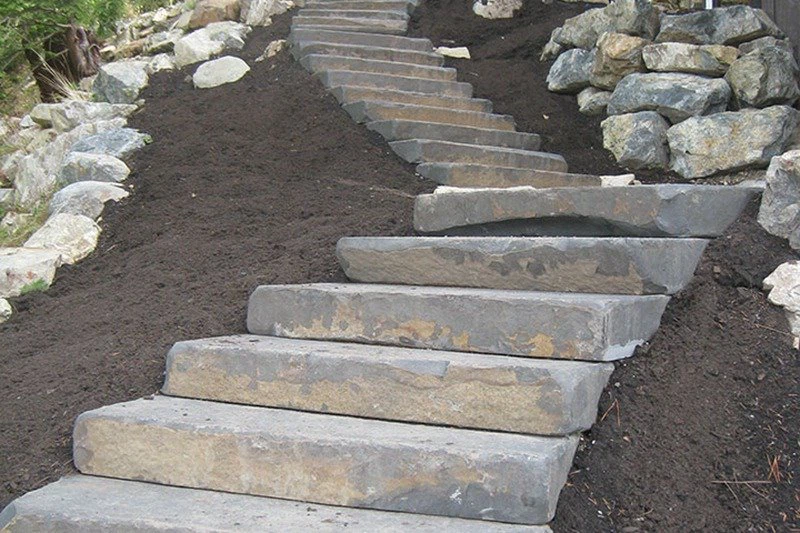 Natural Basalt Basalt Boulder Steps