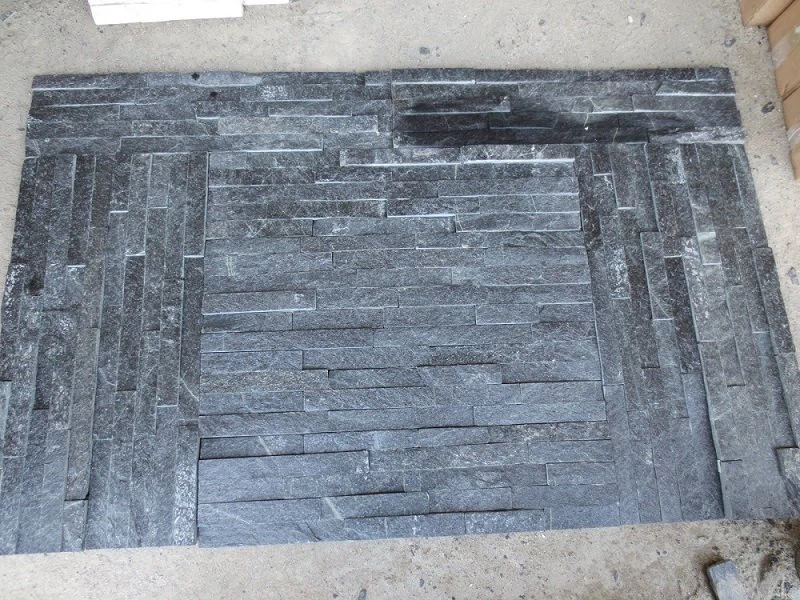 Natural Black Quartz Wall Culture Stone