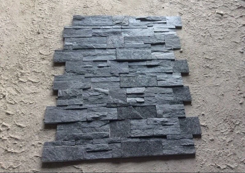 Natural Black Quartz Wall Culture Stone
