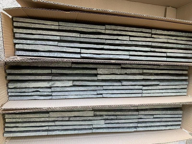Natural Black Quartz Wall Culture Stone