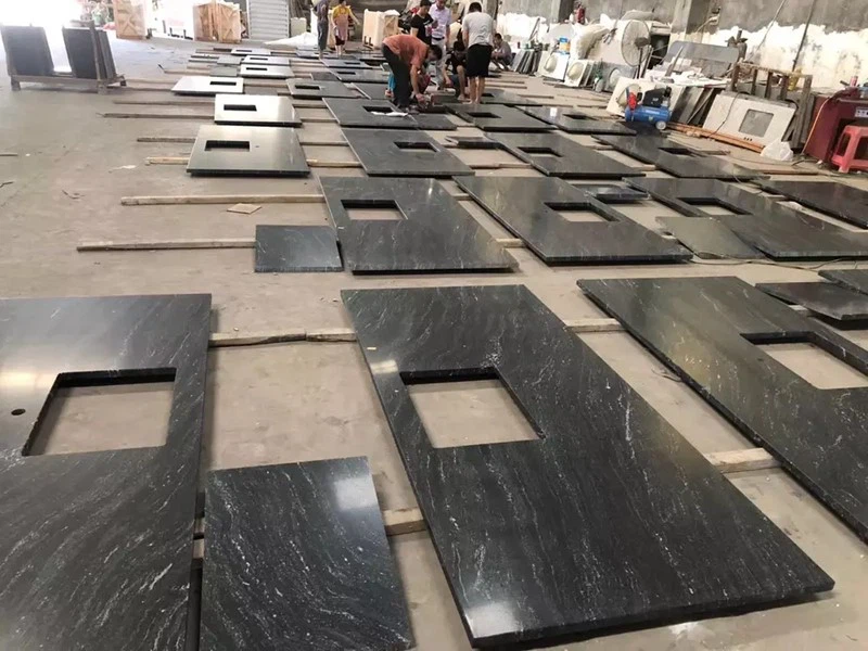 New American Black Granite Countertops For Kitchen