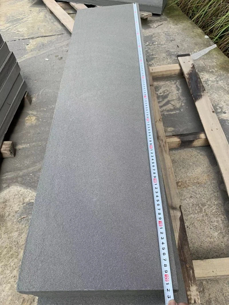 Outdoor Black Sandstone Steps Stair Treads