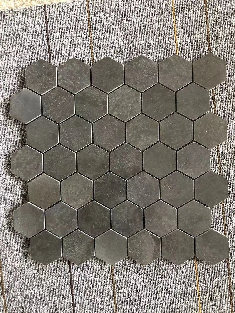 Square Shape Black Honed Basalt Mosaic