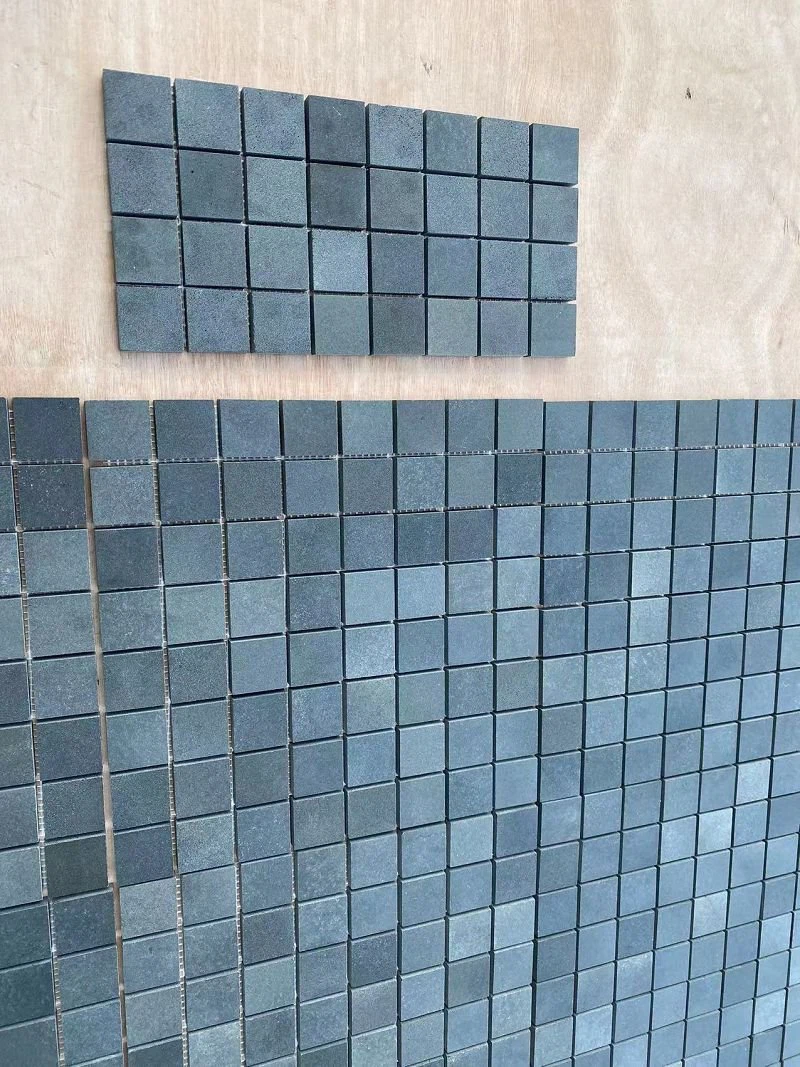 Square Shape Black Honed Basalt Mosaic