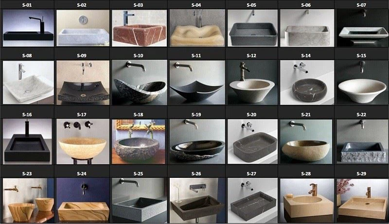 Various Black Marble Wash Basin