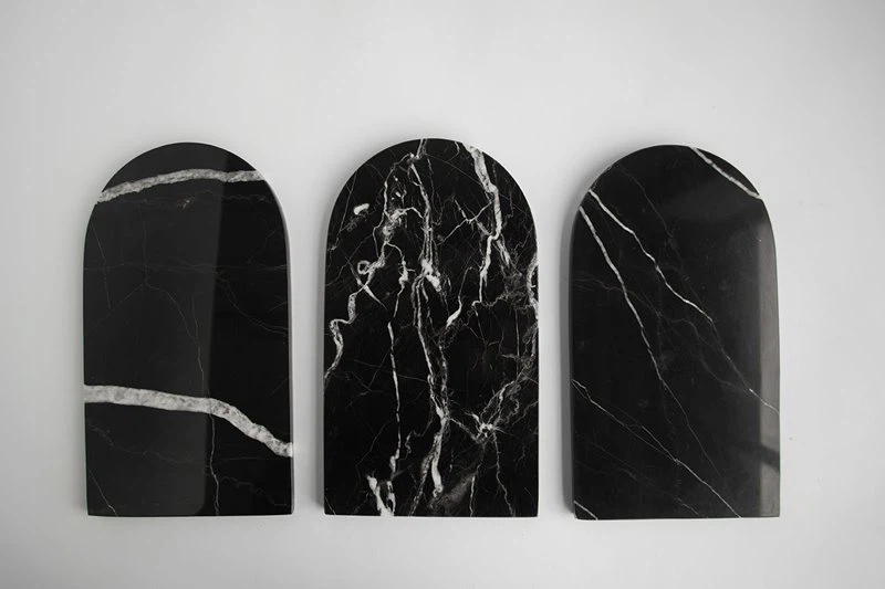 Wholesale Custom Marble Design Black Round 100% Melamine Food Serving Trays
