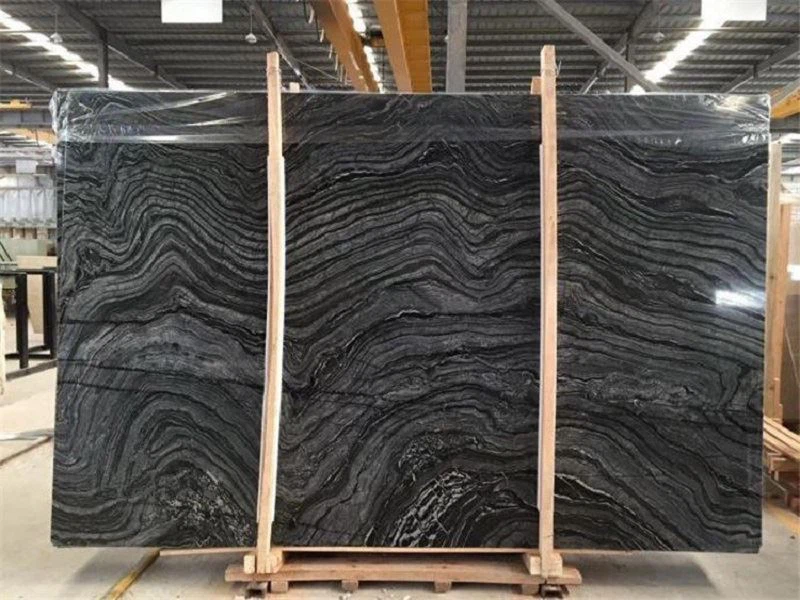 Wooden Black Marble Slabs