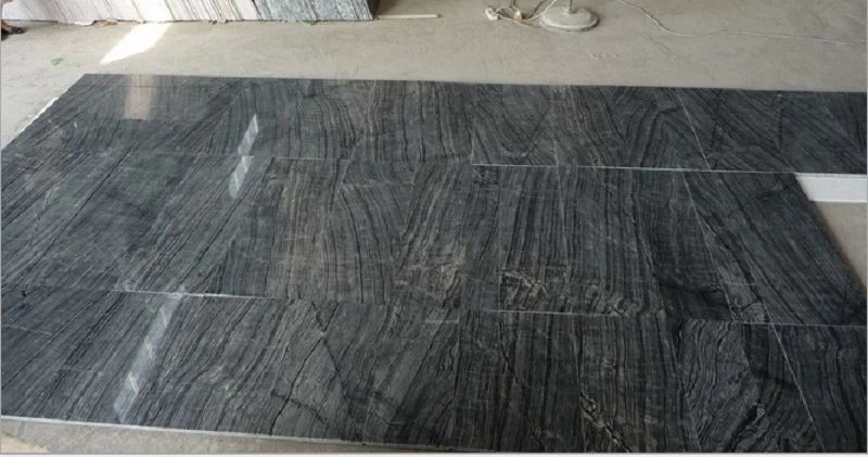 Wooden Black Marble Slabs